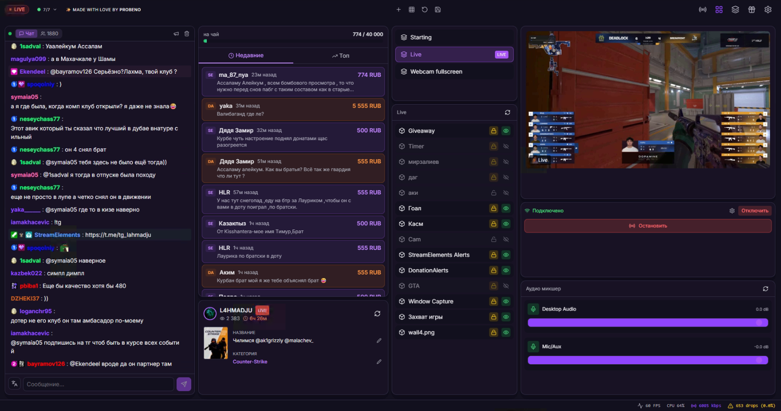 TwitchApp Dashboard