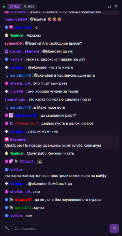 Управление чатом